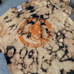 Bleach dye Buff State T-shirt